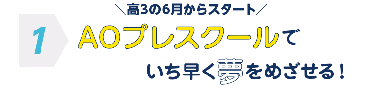 AOプレスクールでいち早く夢をめざせる！